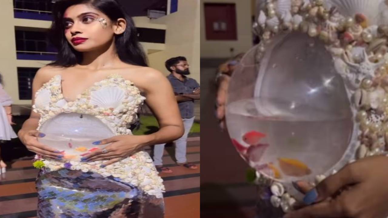 Dress with live fish : ఆమె డ్రెస్సే ఒక అక్వేరియం.. బతికున్న చేపలతో క్యాట్ వాక్.. Dress with live fish : ఆమె డ్రెస్సే ఒక అక్వేరియం.. బతికున్న చేపలతో క్యాట్ వాక్..