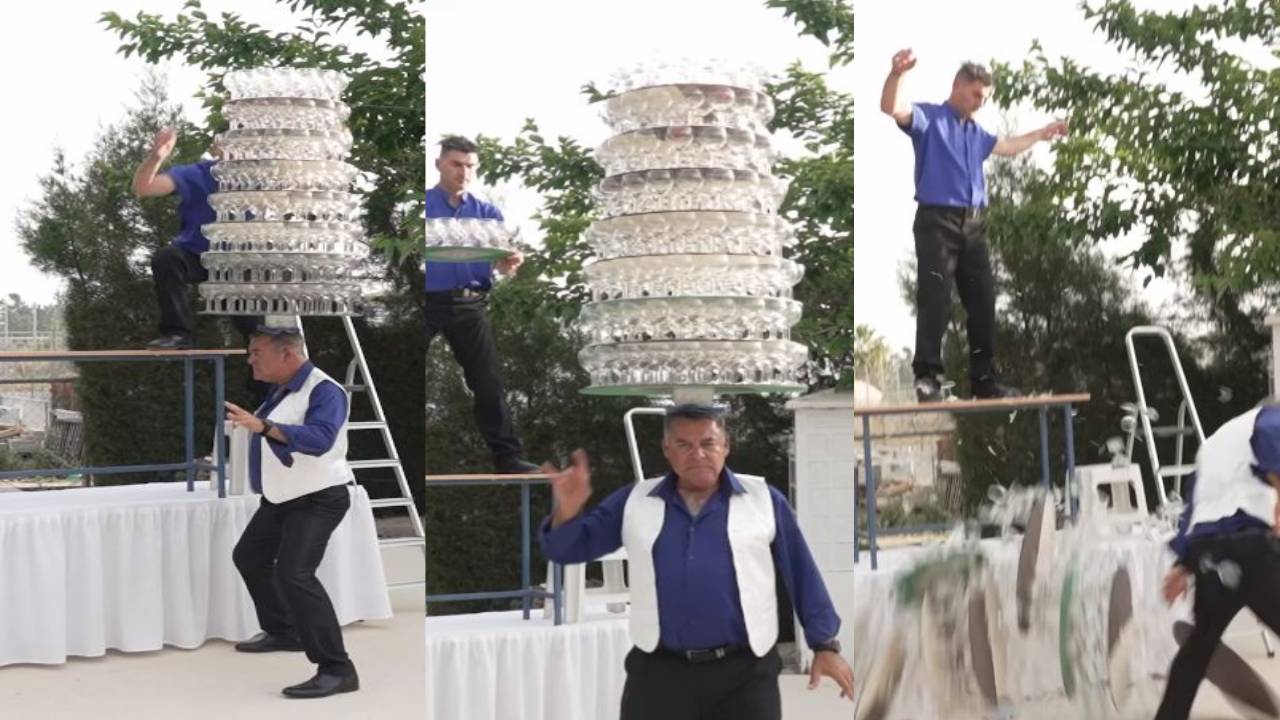 Guinness World Records : తలపై 319 గాజు గ్లాసులు మోసి వరల్డ్ రికార్డ్.. చివరికి వాటిని ఏం చేశాడంటే? Guinness World Records : తలపై 319 గాజు గ్లాసులు మోసి వరల్డ్ రికార్డ్.. చివరికి వాటిని ఏం చేశాడంటే?