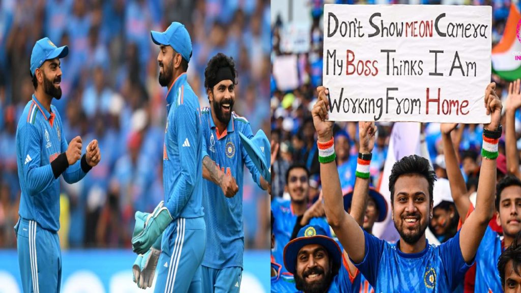 A Team India Fan placard during Ind vs Ban match