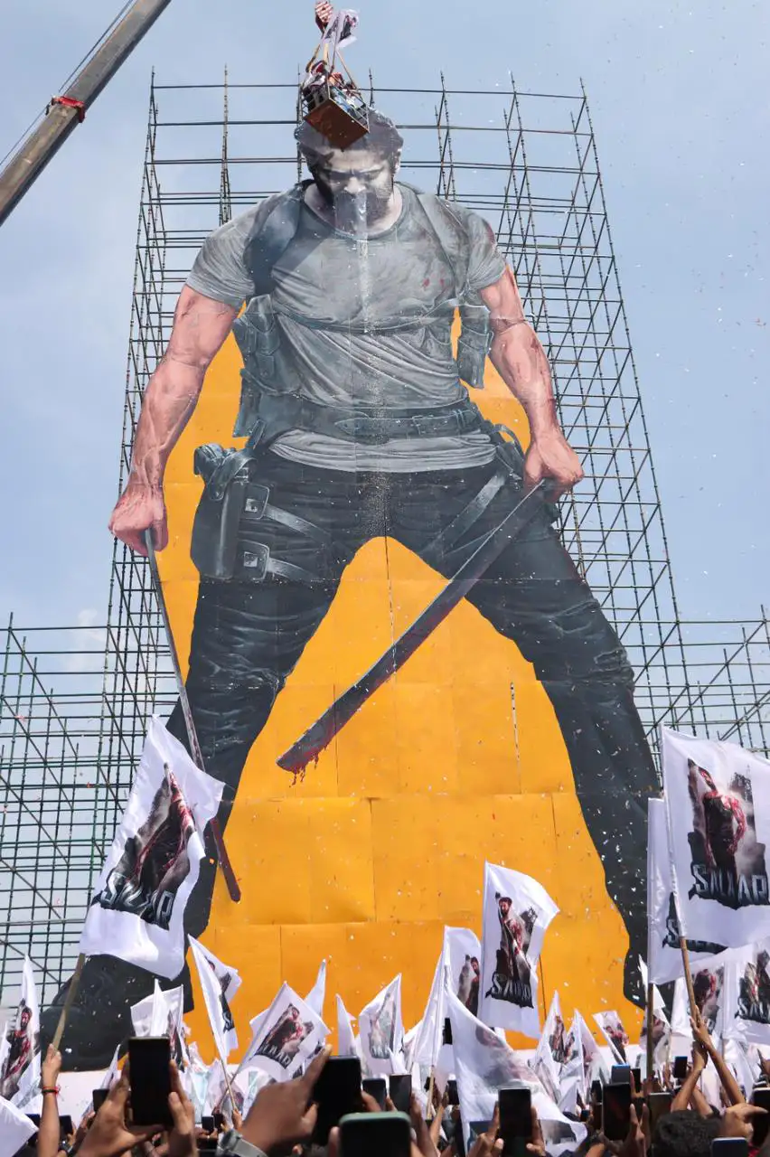 Prabhas Huge Cutout Launching in Hyderabad on his Birthday