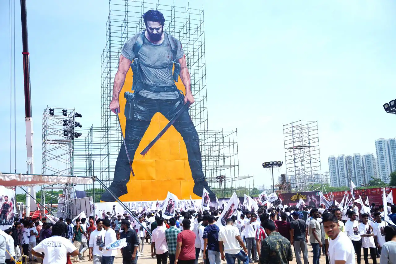 Prabhas Huge Cutout Launching in Hyderabad on his Birthday