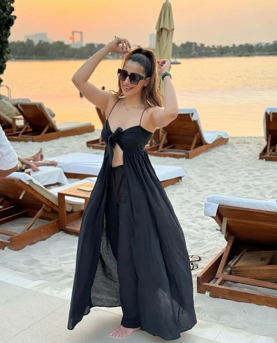 Raai Laxmi enjoying in Dubai Beaches