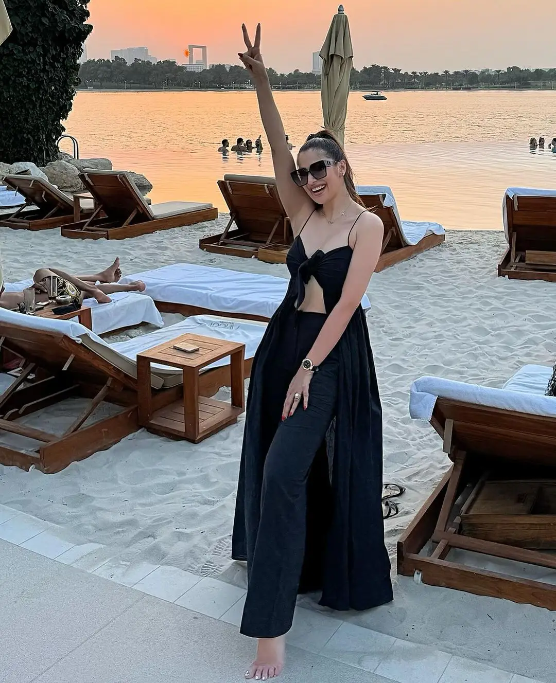 Raai Laxmi enjoying in Dubai Beaches