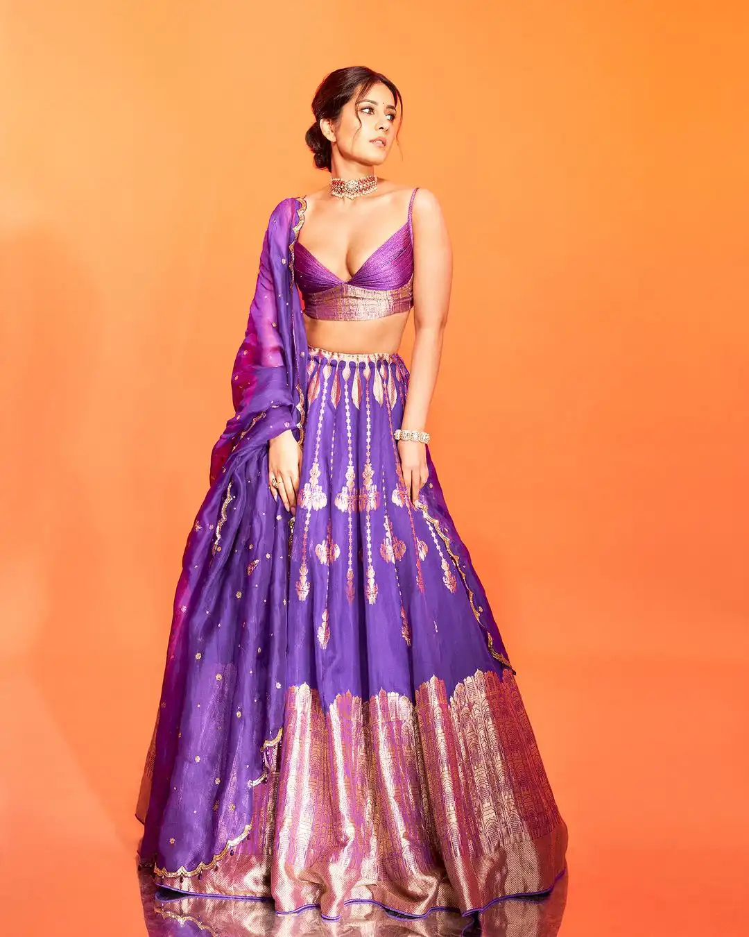 Raashii Khanna Sizzling Looks in Ghagra Choli Dress