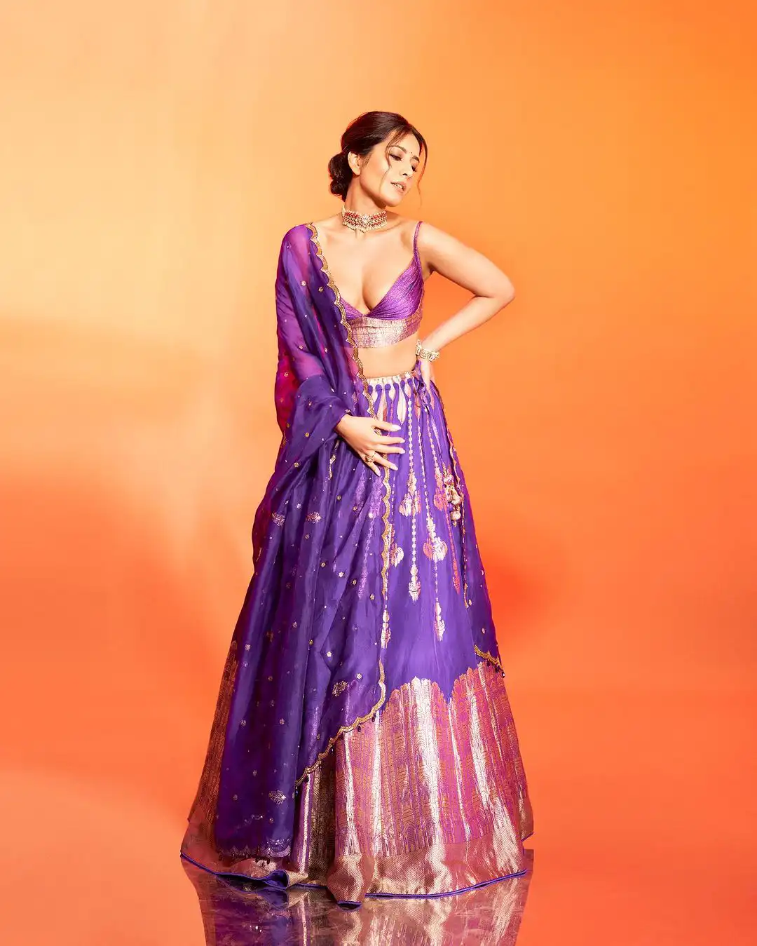 Raashii Khanna Sizzling Looks in Ghagra Choli Dress