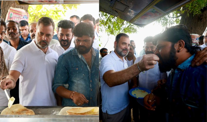 Rahul Gandhi : టిఫిన్ బండి వద్ద దోసెలు వేసిన రాహుల్ గాంధీ .. జగిత్యాల పర్యటనలో ఆసక్తికర దృశ్యాలు Rahul Gandhi : టిఫిన్ బండి వద్ద దోసెలు వేసిన రాహుల్ గాంధీ .. జగిత్యాల పర్యటనలో ఆసక్తికర దృశ్యాలు