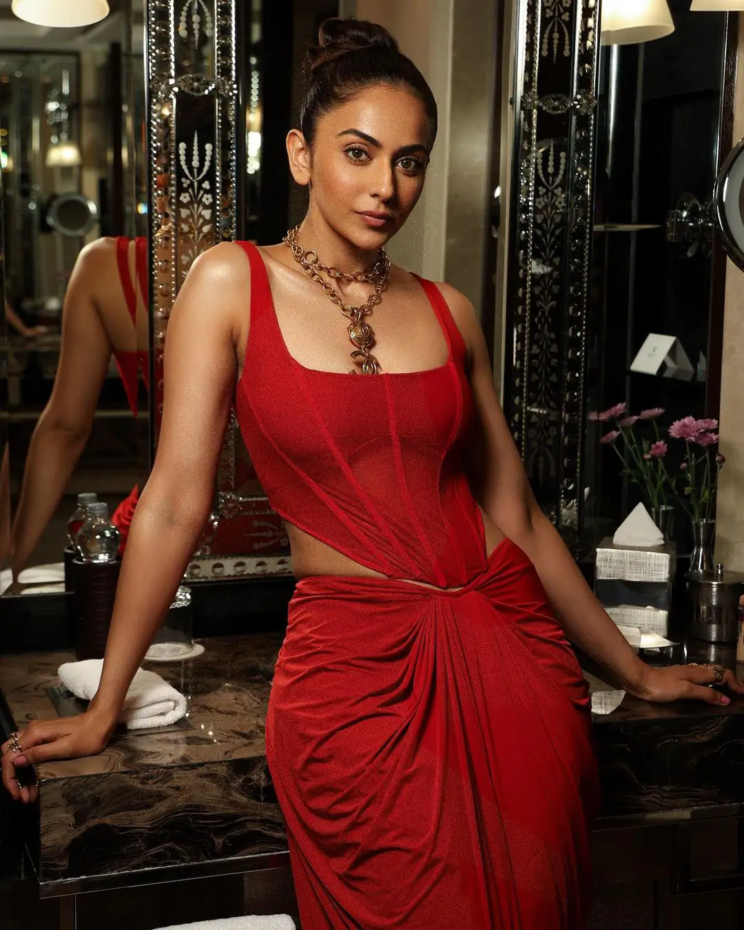 Rakul Preet Singh Sizzling Looks in Red Dress