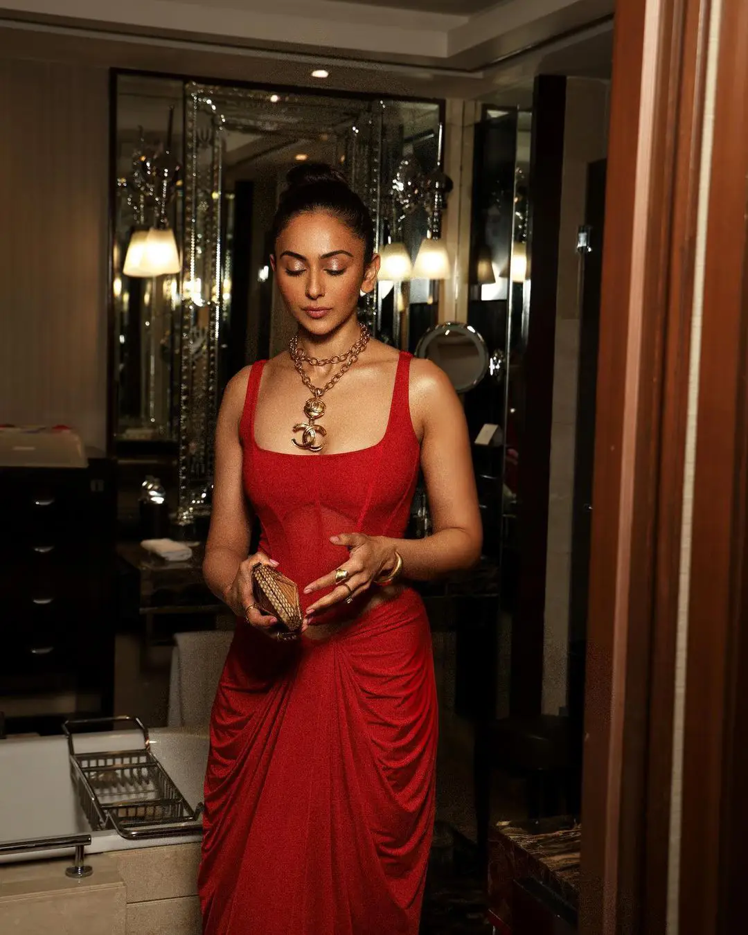 Rakul Preet Singh Sizzling Looks in Red Dress