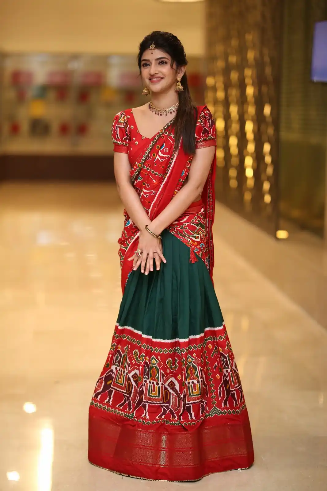 Sreeleela Stunning Looks in Half Saree