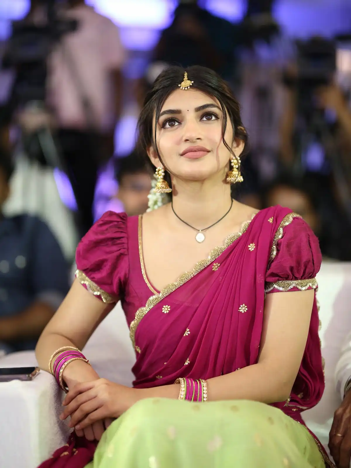 Sreeleela Looks like Vijji Papa Character in Bhagavanth Kesari Movie Press Meet