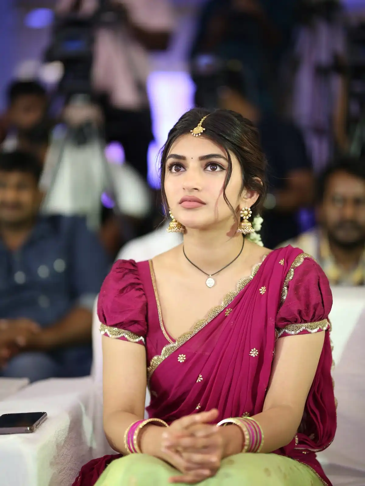 Sreeleela Looks like Vijji Papa Character in Bhagavanth Kesari Movie Press Meet