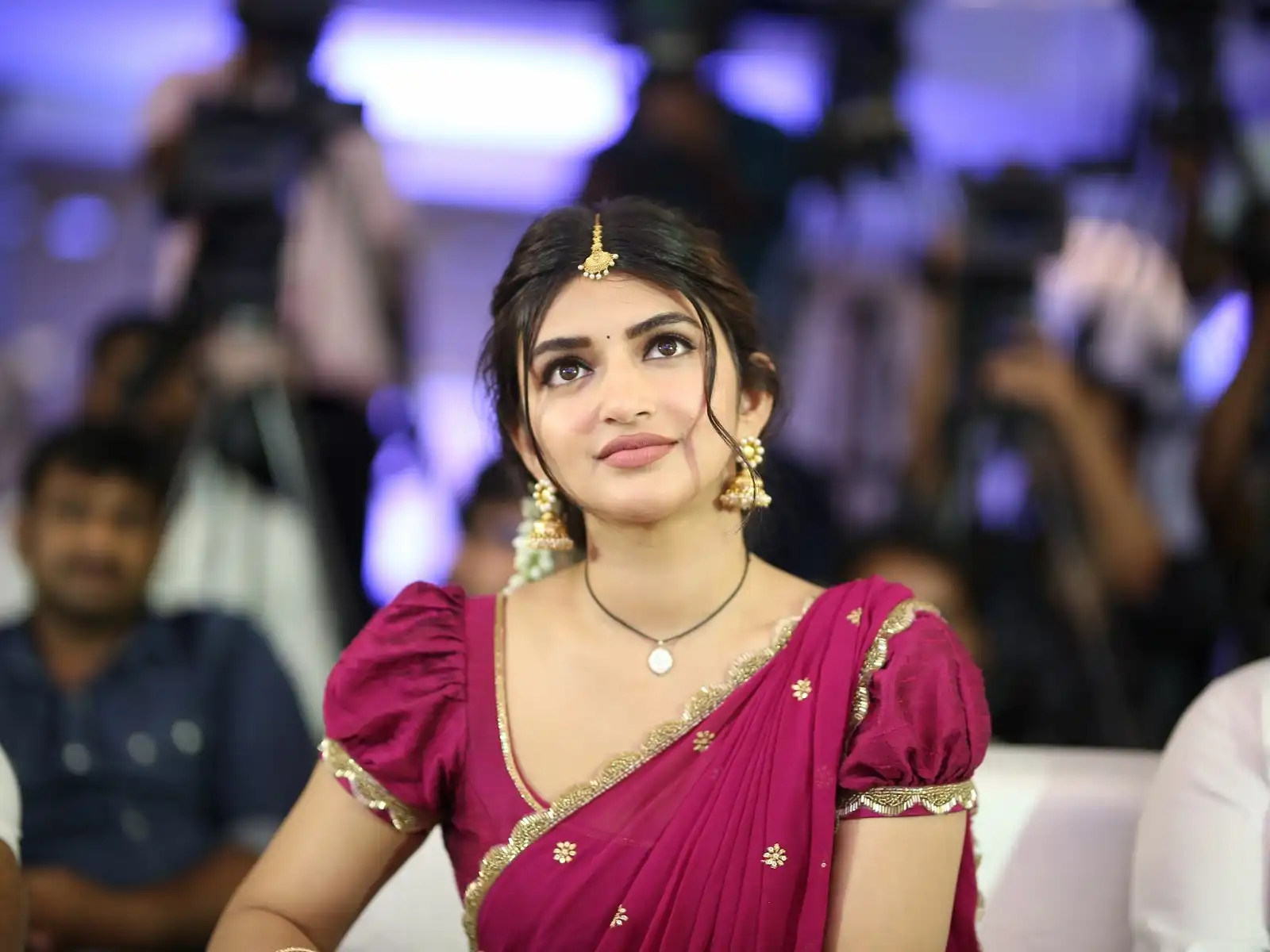 Sreeleela Looks like Vijji Papa Character in Bhagavanth Kesari Movie Press Meet