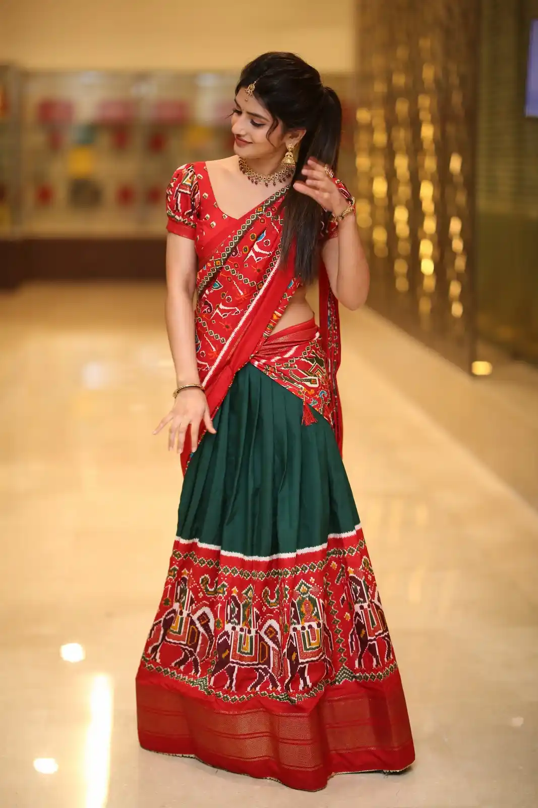 Sreeleela Stunning Looks in Half Saree
