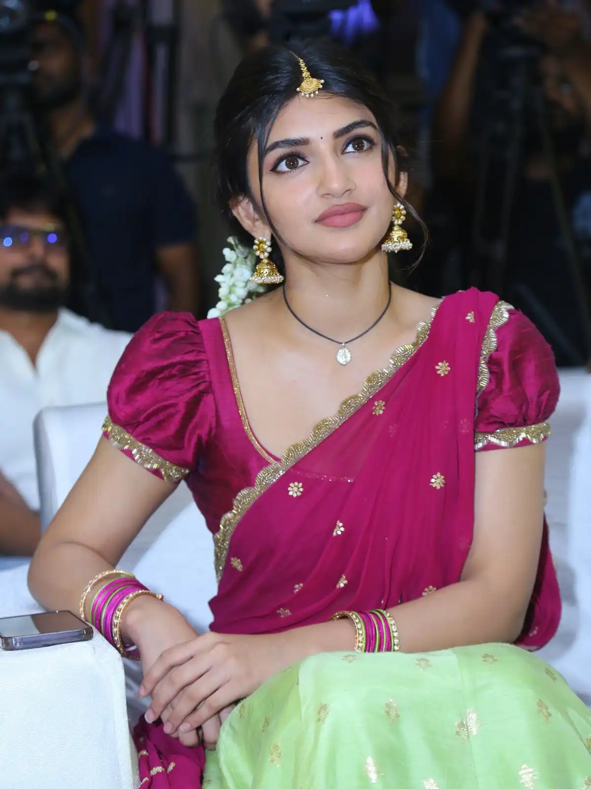 Sreeleela Looks like Vijji Papa Character in Bhagavanth Kesari Movie Press Meet