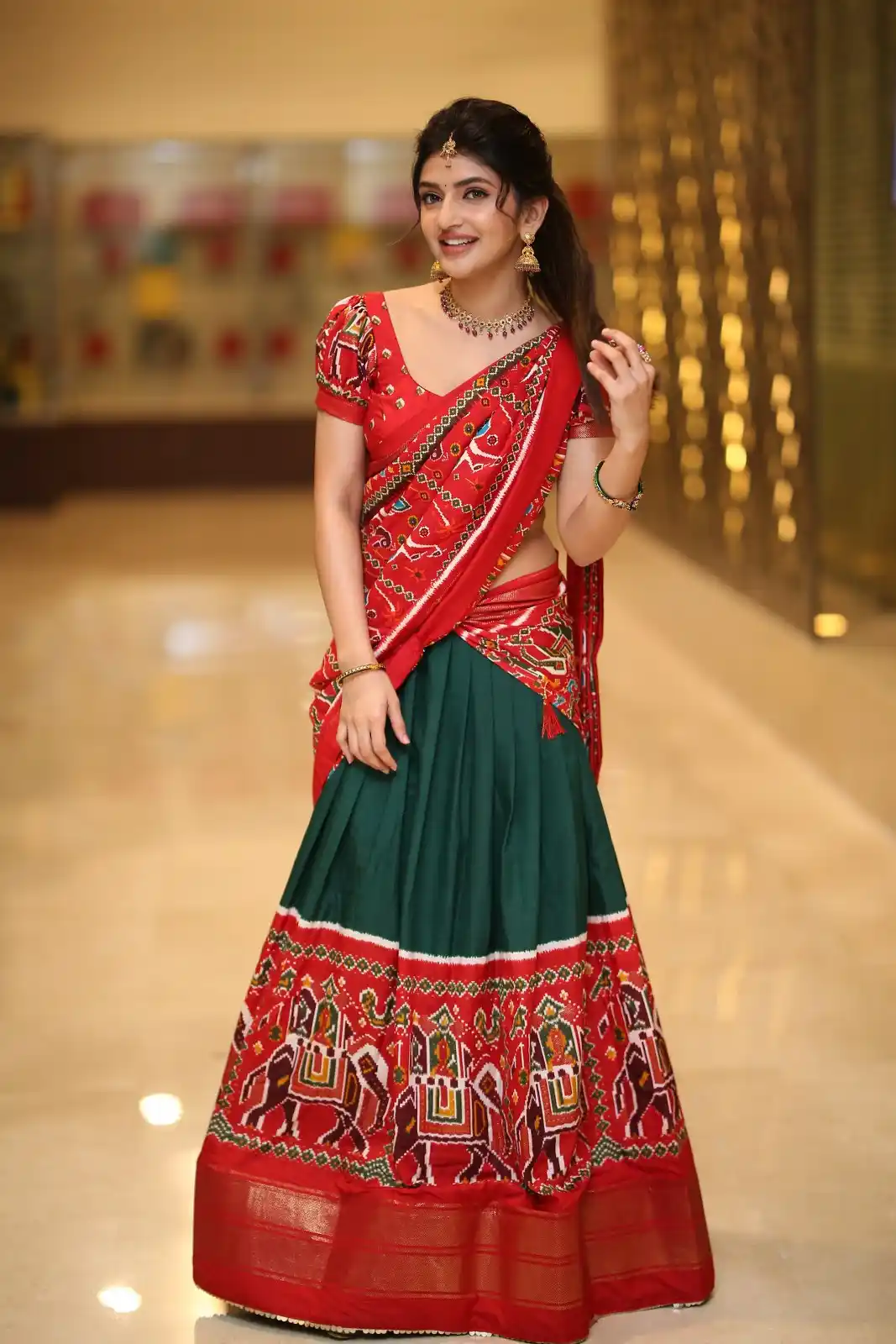 Sreeleela Stunning Looks in Half Saree