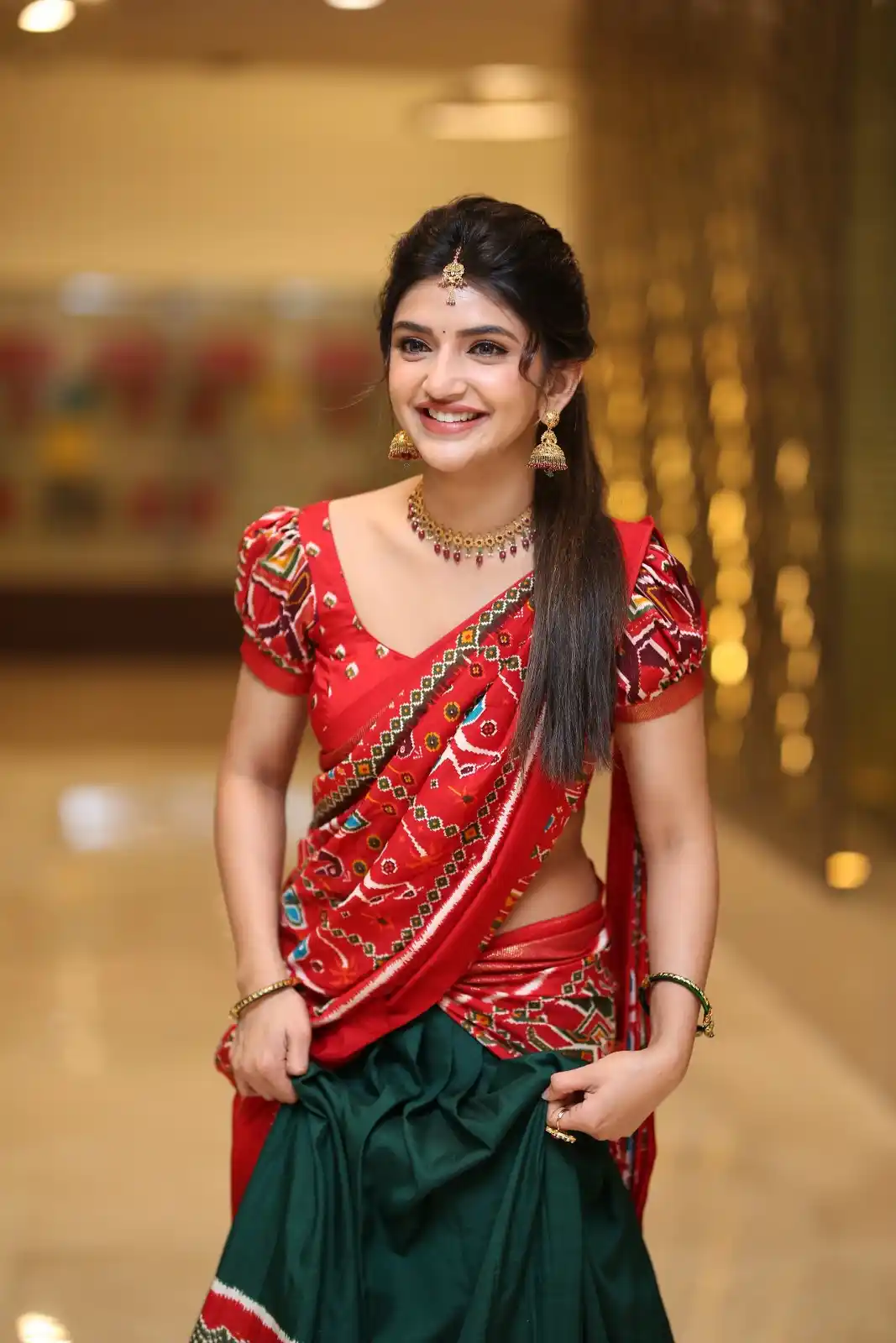 Sreeleela Stunning Looks in Half Saree