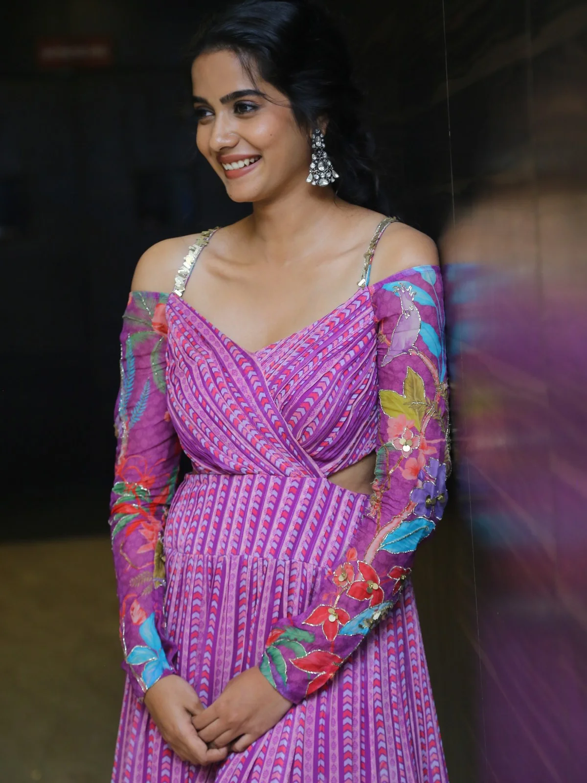 Sri Gouri Priya in Long Frock at MAD Movie Promotions