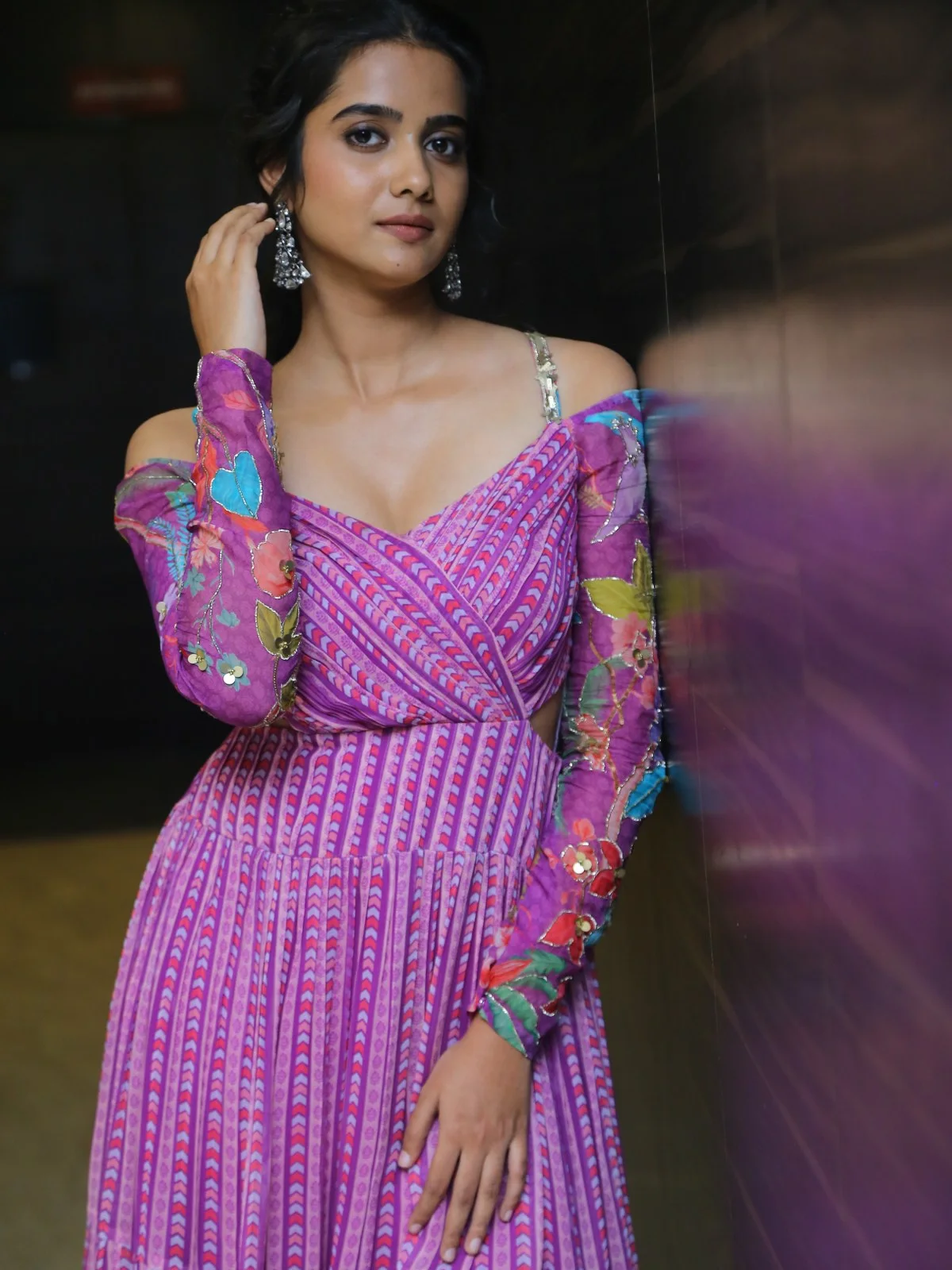 Sri Gouri Priya in Long Frock at MAD Movie Promotions