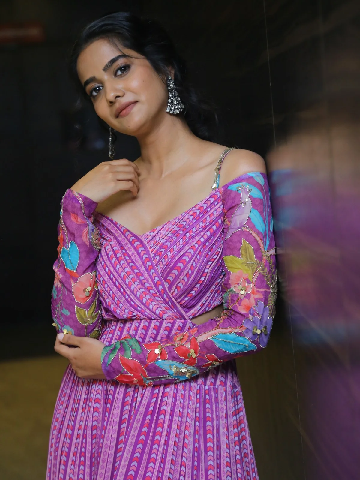 Sri Gouri Priya in Long Frock at MAD Movie Promotions