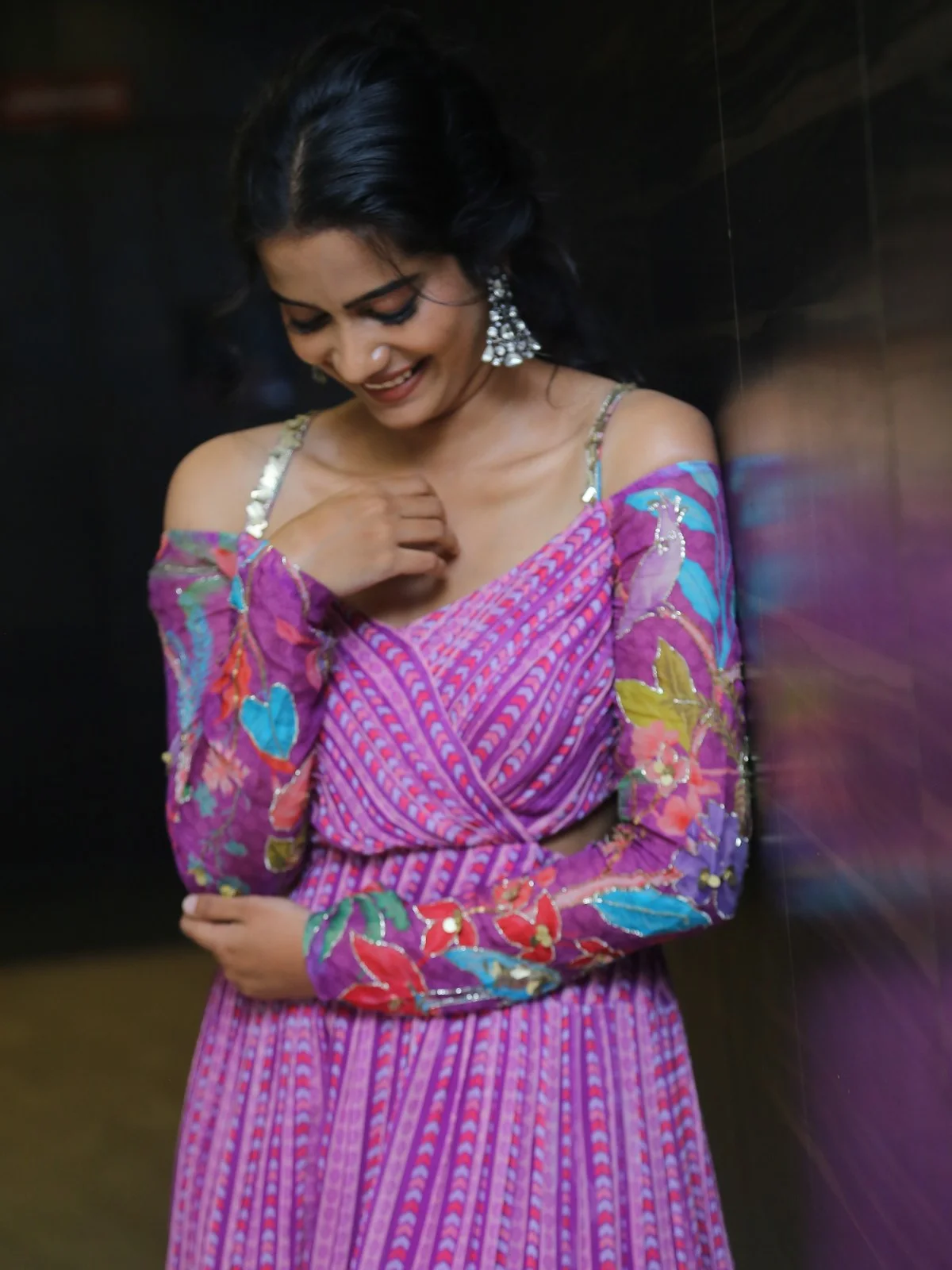 Sri Gouri Priya in Long Frock at MAD Movie Promotions