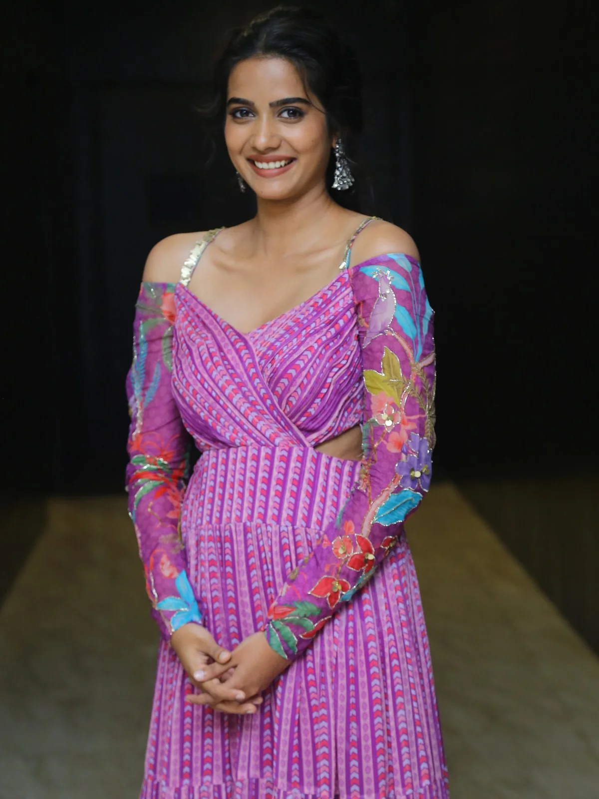 Sri Gouri Priya in Long Frock at MAD Movie Promotions