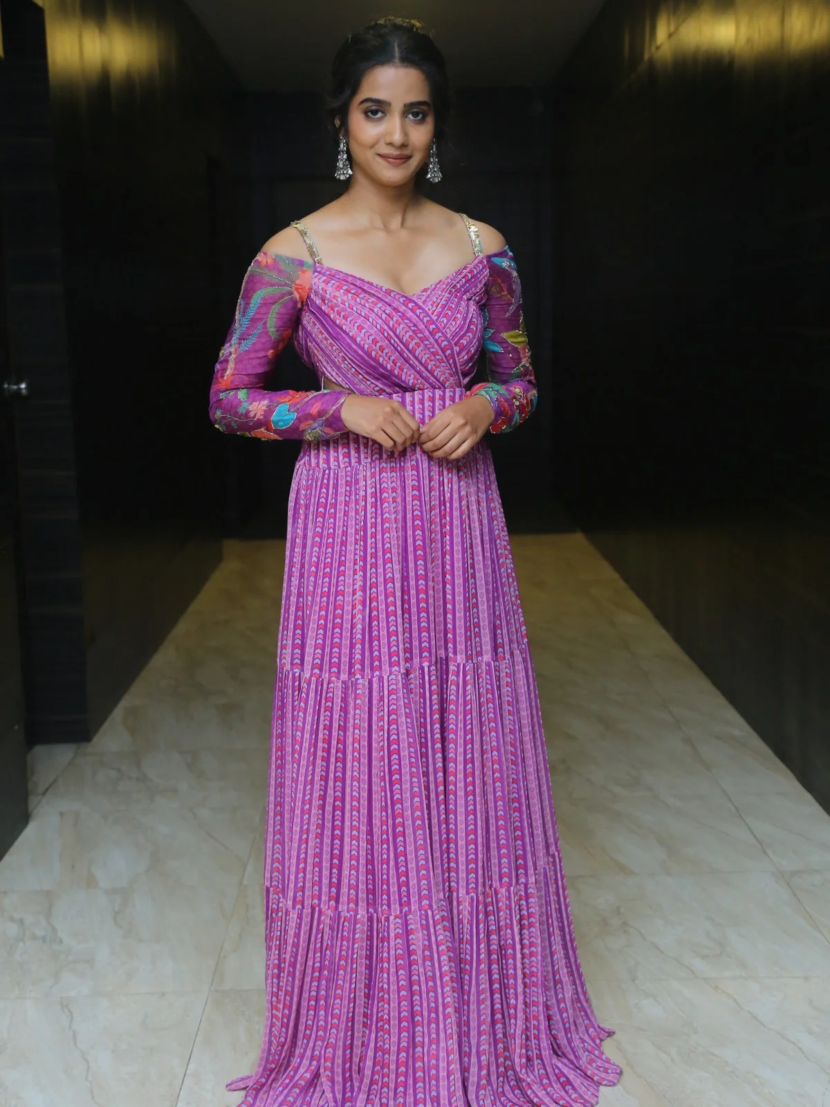Sri Gouri Priya in Long Frock at MAD Movie Promotions