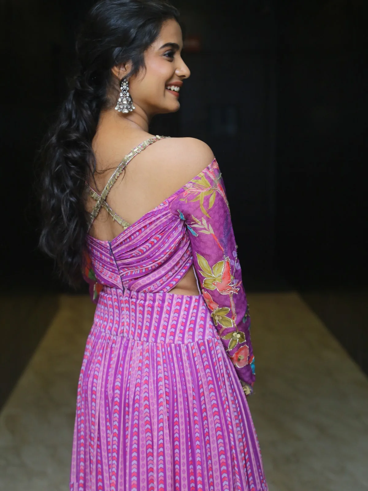Sri Gouri Priya in Long Frock at MAD Movie Promotions