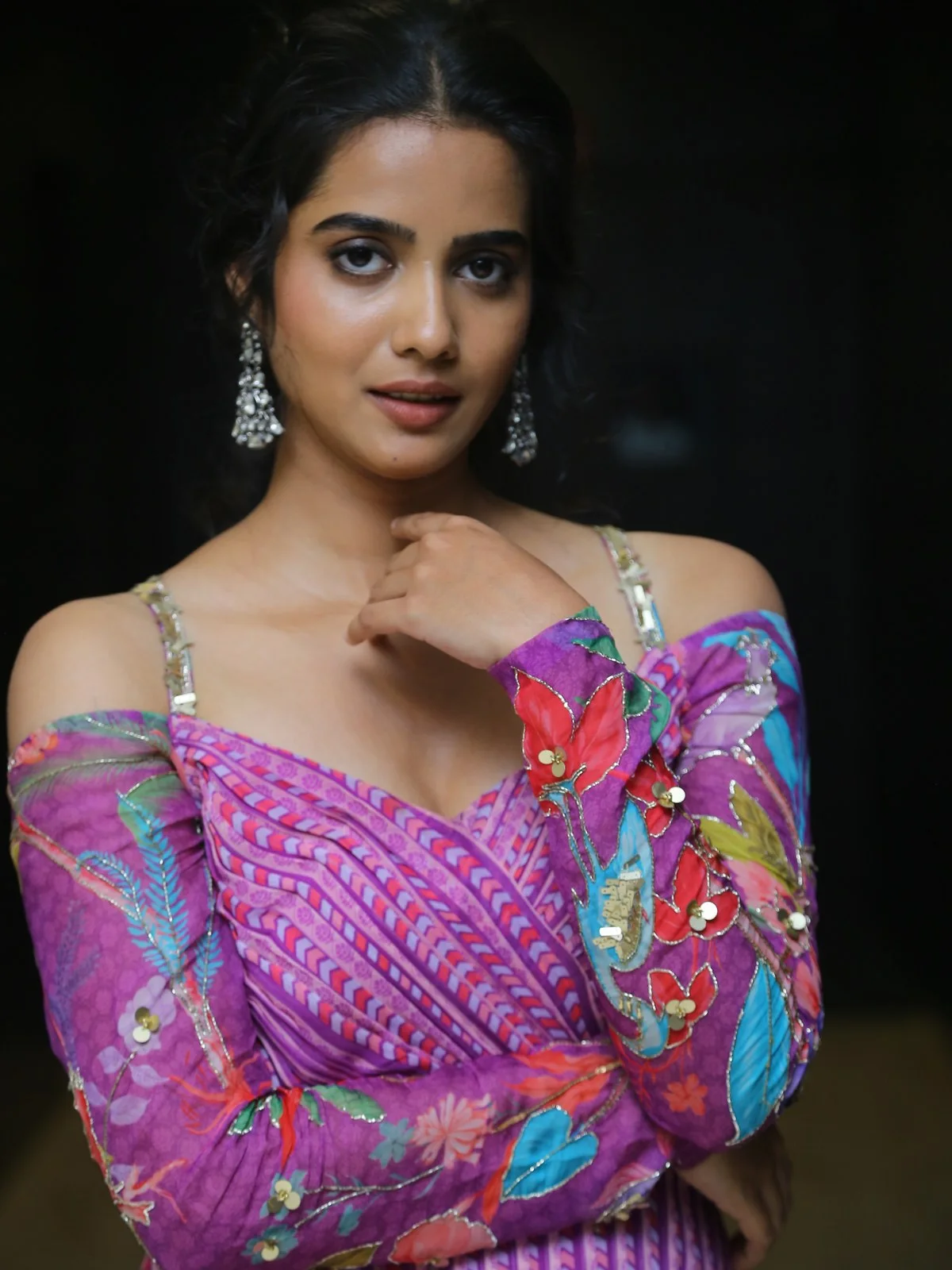 Sri Gouri Priya in Long Frock at MAD Movie Promotions