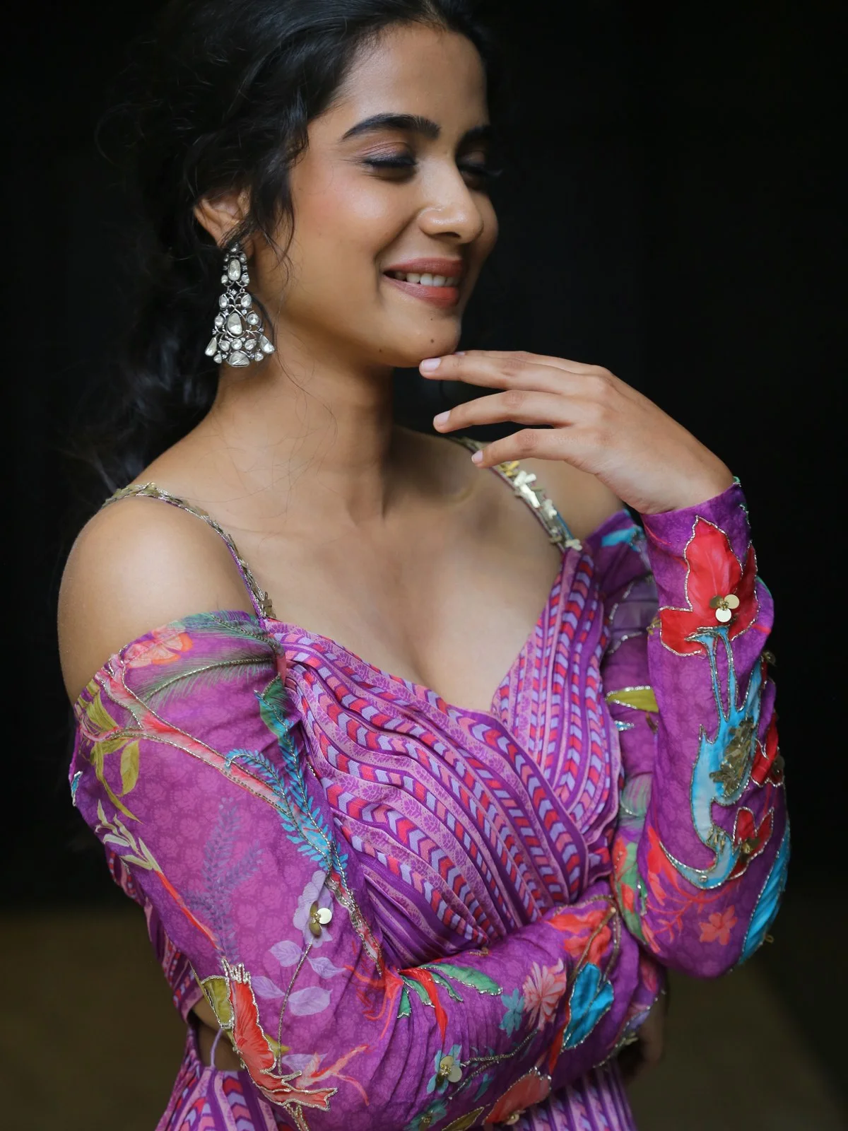Sri Gouri Priya in Long Frock at MAD Movie Promotions
