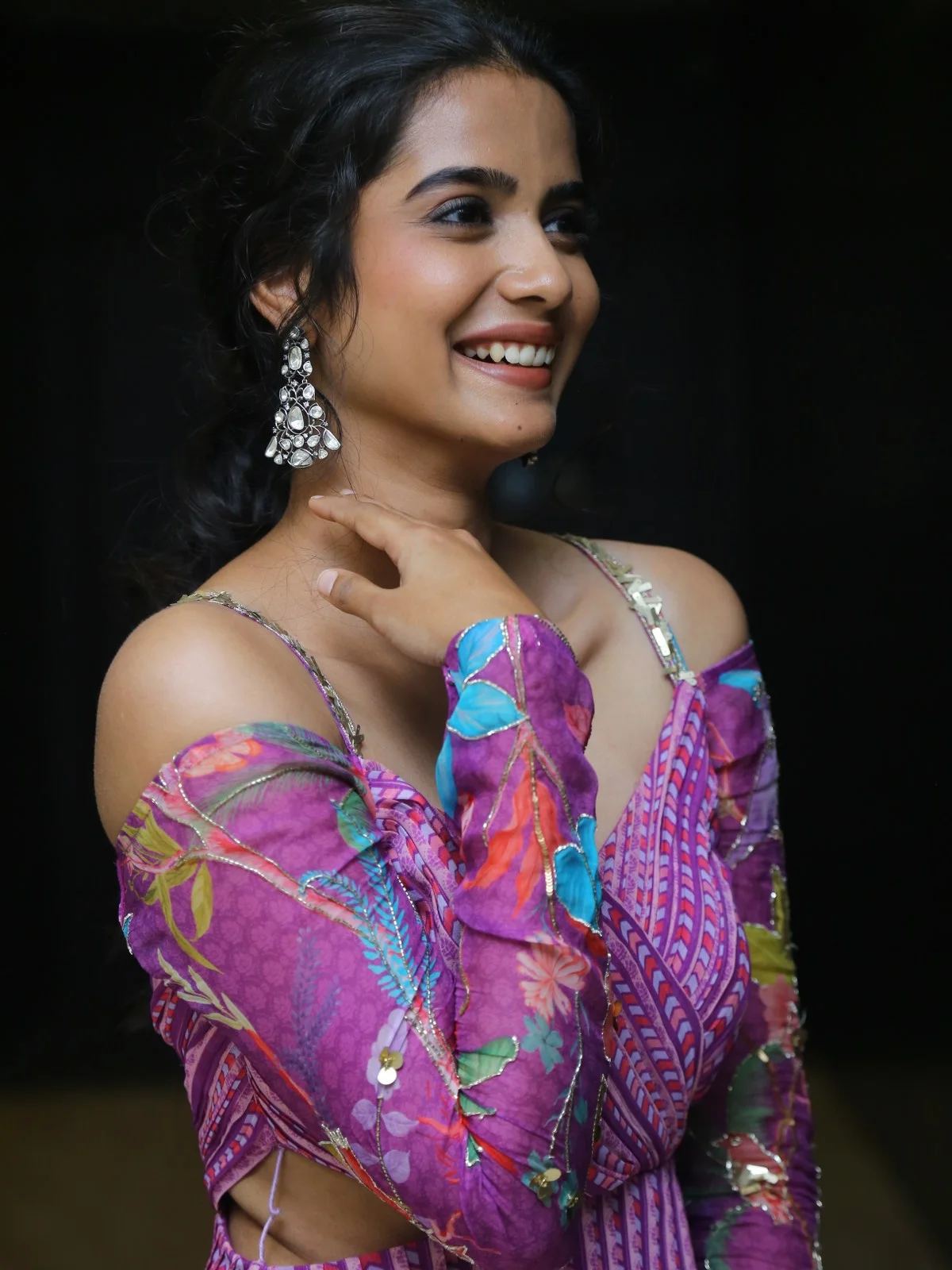 Sri Gouri Priya in Long Frock at MAD Movie Promotions