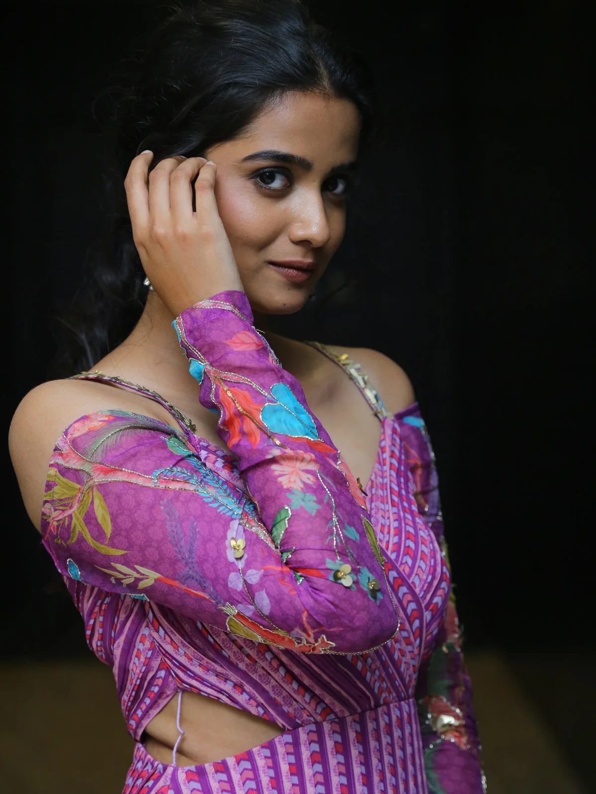 Sri Gouri Priya in Long Frock at MAD Movie Promotions