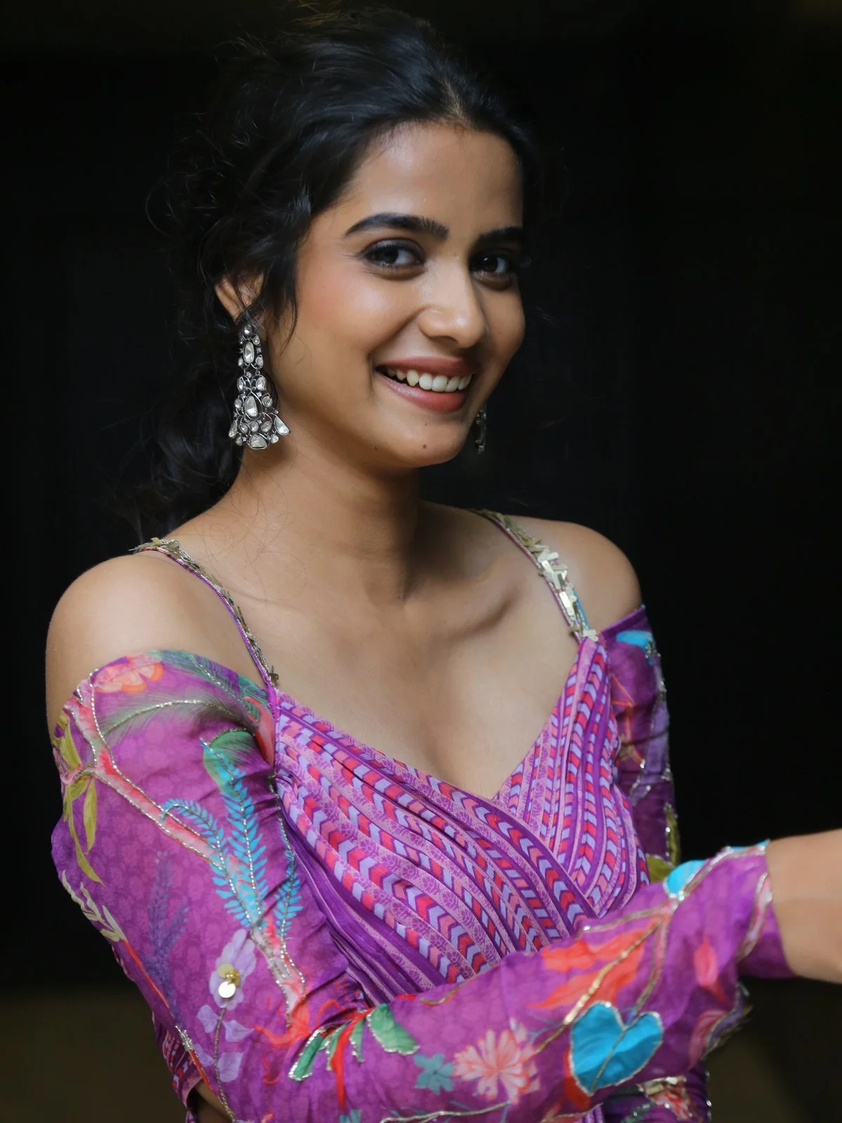 Sri Gouri Priya in Long Frock at MAD Movie Promotions