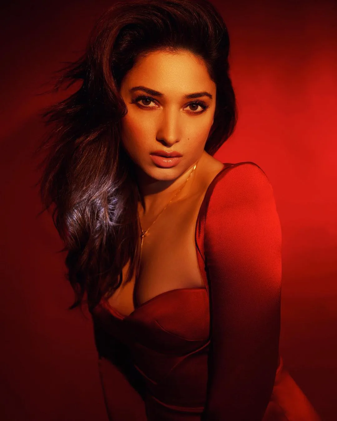 Tamannaah Bhatia latest photoshoot in red spot light mode