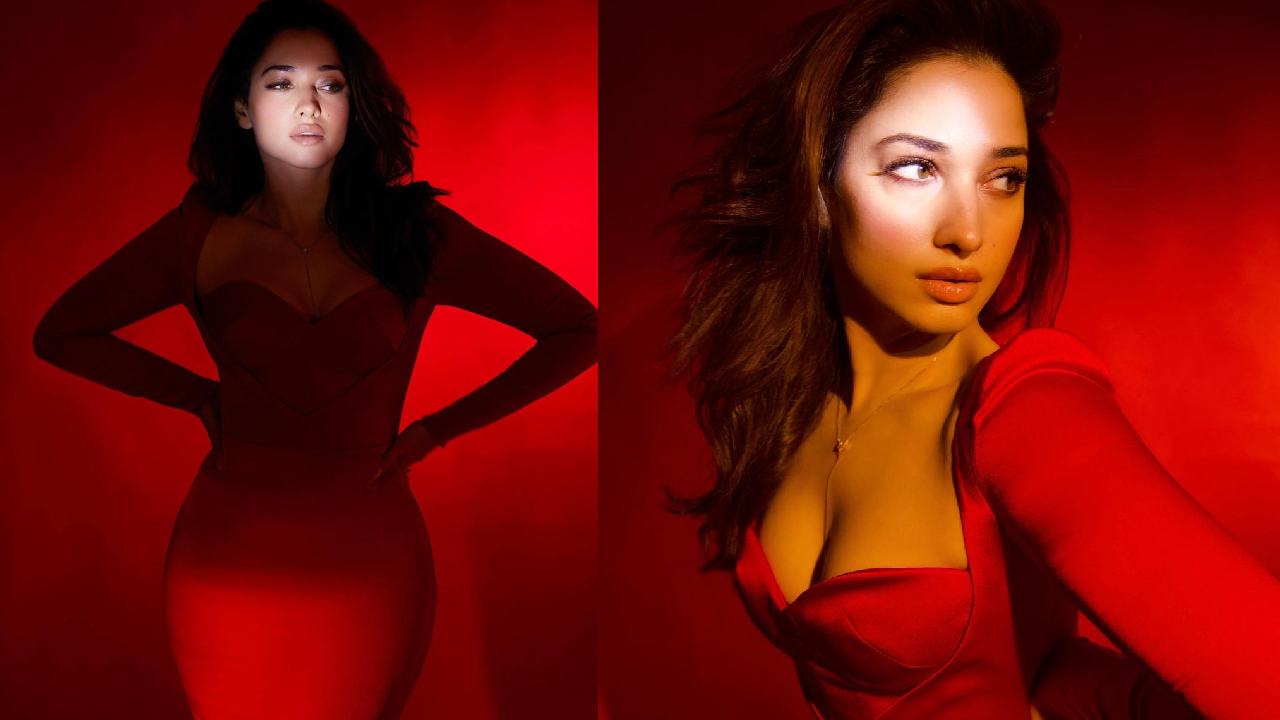 Tamannaah Bhatia : రెడ్ స్పాట్ లైట్ వెలుగుల్లో మిల్కి బ్యూటీ అందాలు..