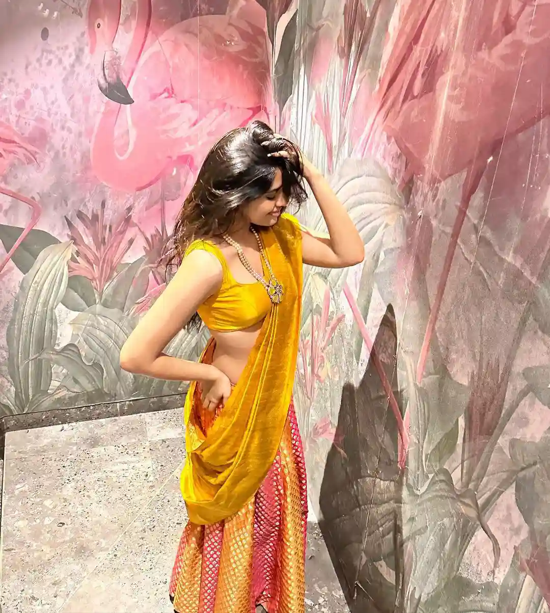 Tollywood Actress Krithi Shetty Half Saree Photos