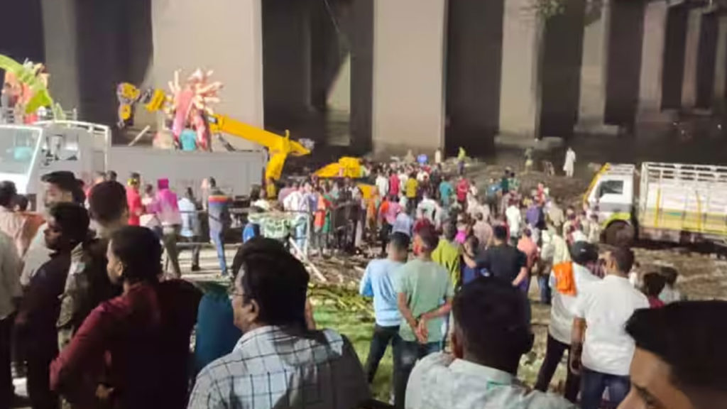 While taking a dip the brakes failed and the truck went straight into the river in jharkhand