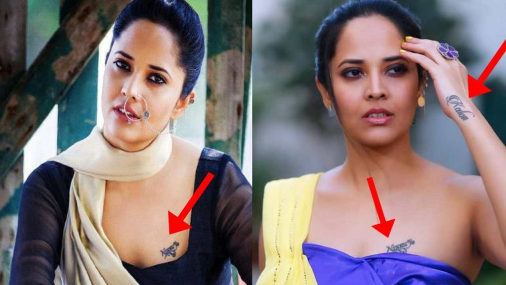 Anasuya Tattoos Placing on her Body and that tattoos meanings goes viral 