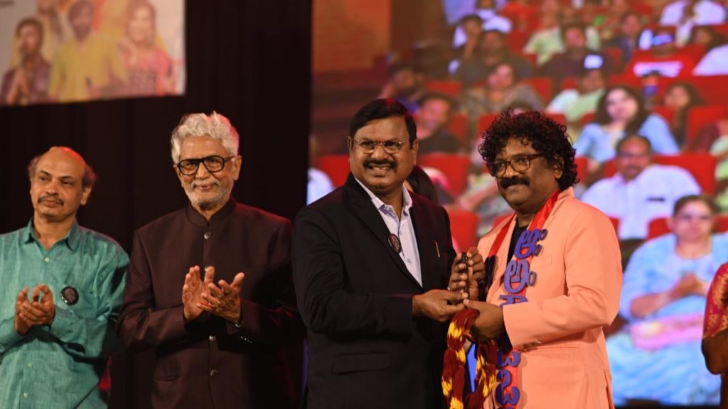 Actor Pradeep and I Fly Station Felicitate Oscar Winner Lyricist Chandrabose 