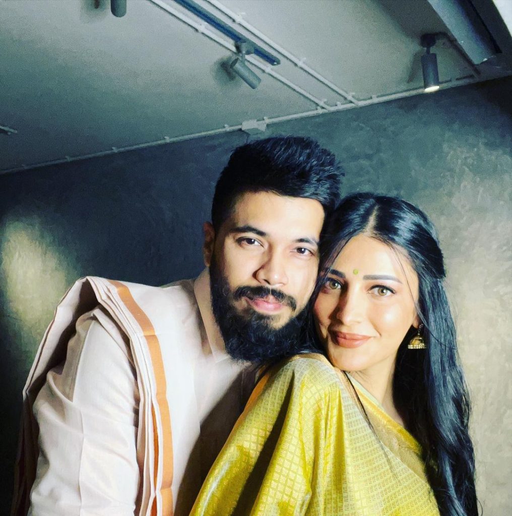 Shruti Haasan Celebrated Diwali with her Boy Friend Shantanu Hazarika Photos Goes Viral 