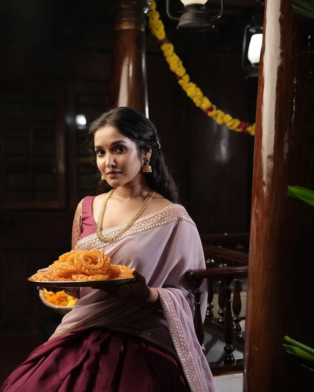 Actress Anikha Surendran half saree photos in diwali