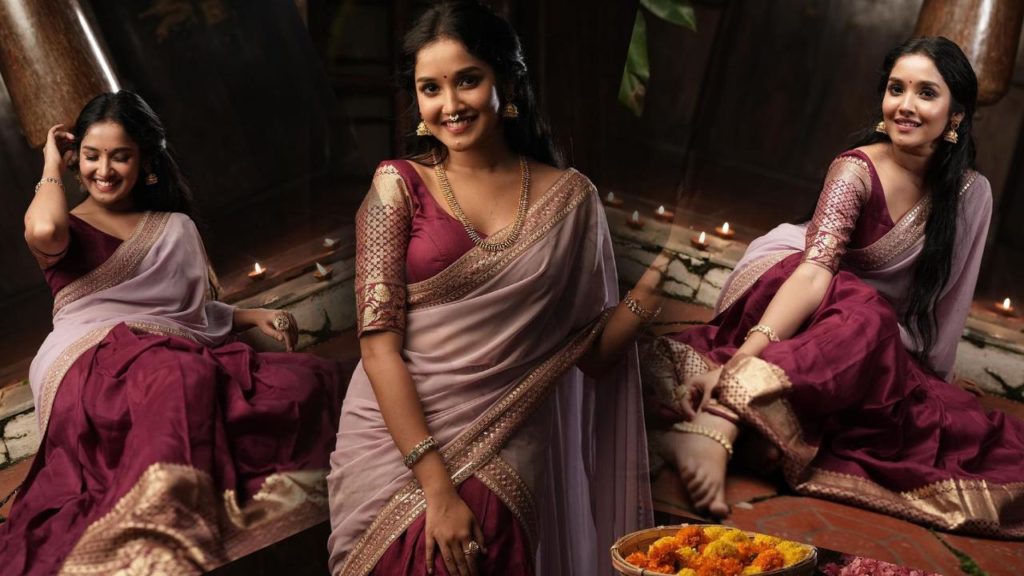 Actress Anikha Surendran half saree photos in diwali
