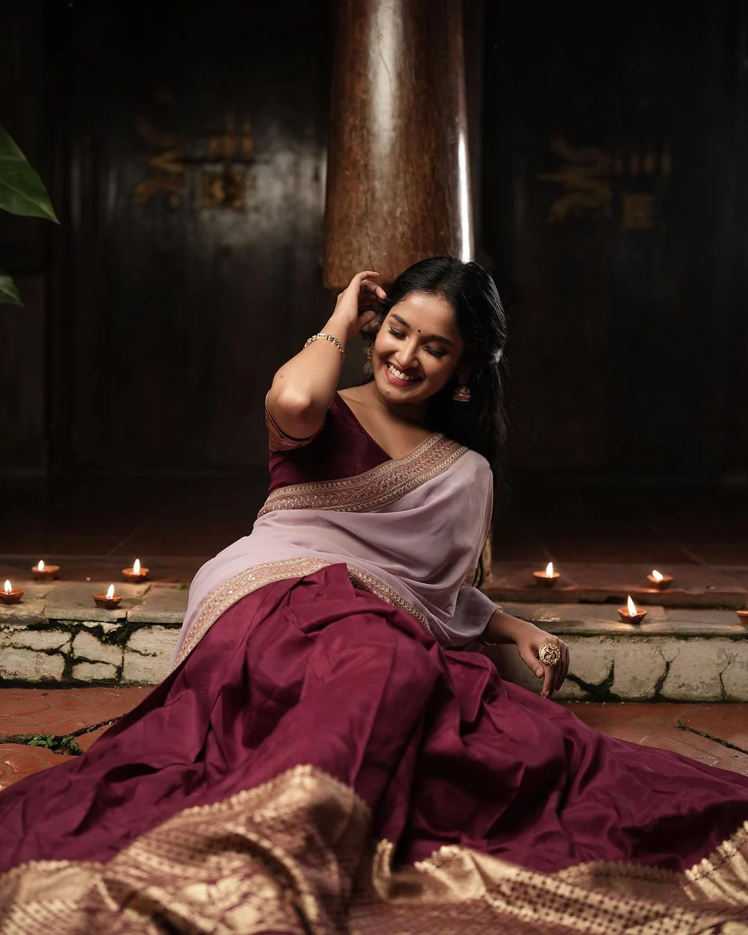 Actress Anikha Surendran half saree photos in diwali