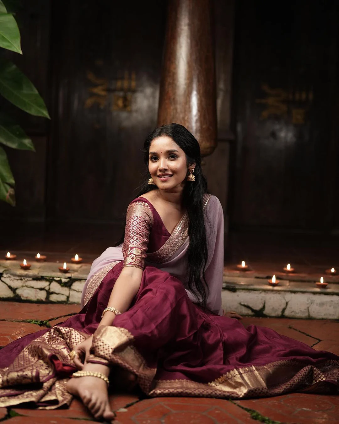 Actress Anikha Surendran half saree photos in diwali