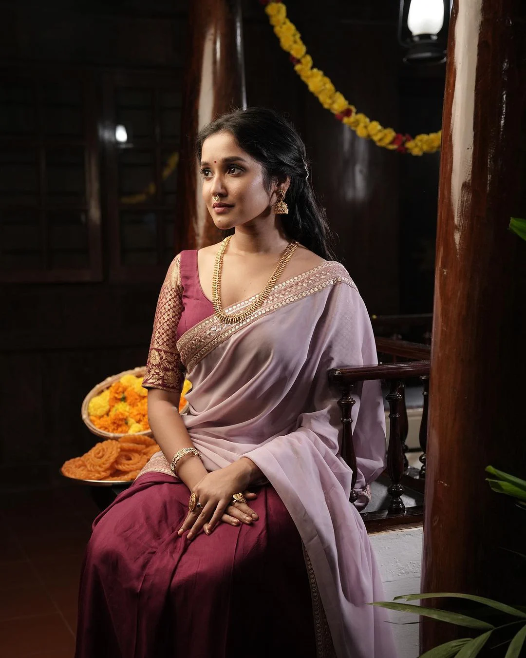 Actress Anikha Surendran half saree photos in diwali