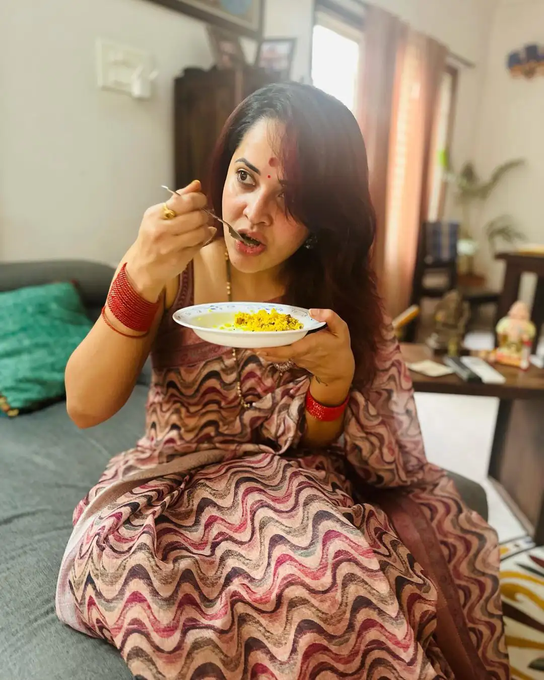 Anasuya Bharadwaj Diwali Celebrations with Family