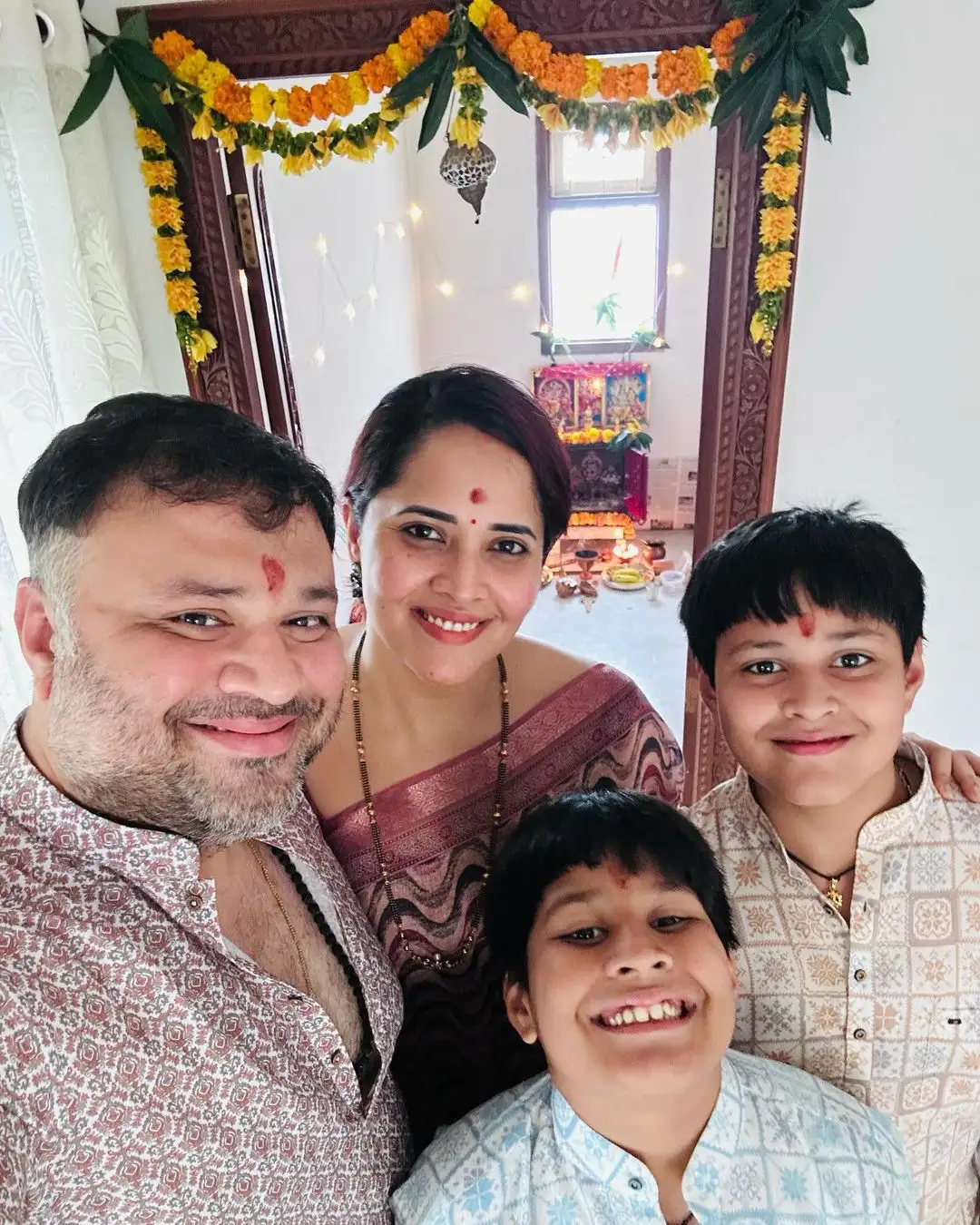 Anasuya Bharadwaj Diwali Celebrations with Family