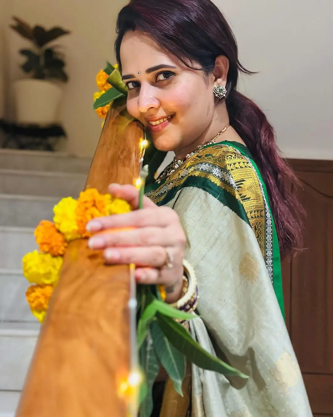 Anasuya Bharadwaj Diwali Celebrations with Family