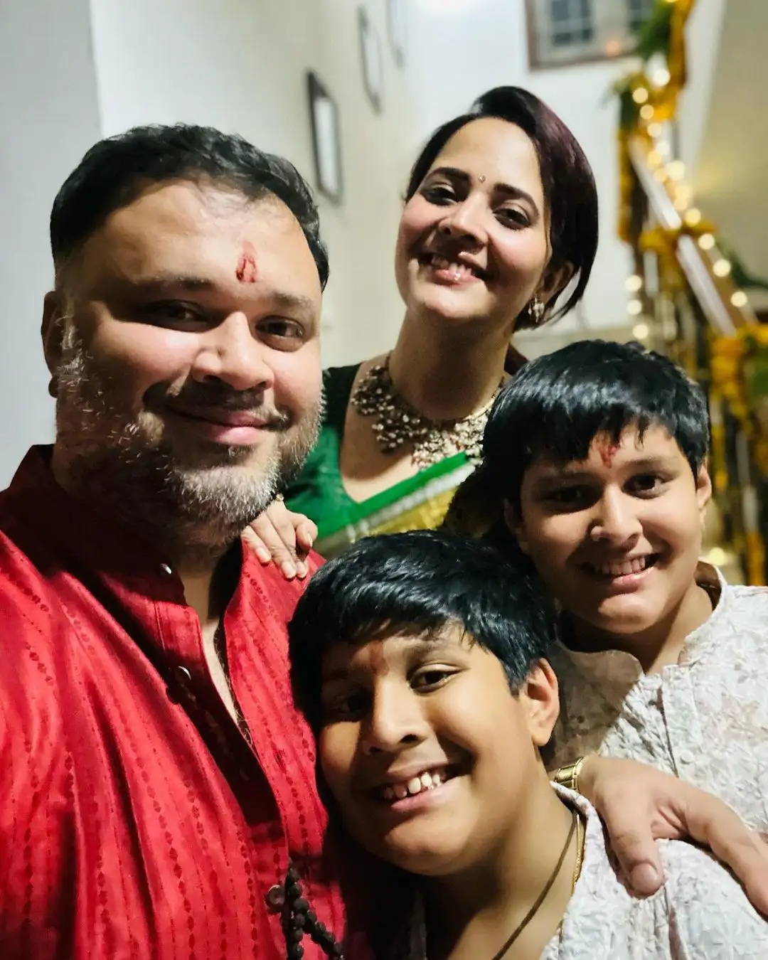 Anasuya Bharadwaj Diwali Celebrations with Family