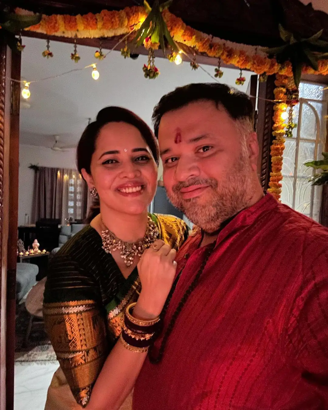 Anasuya Bharadwaj Diwali Celebrations with Family