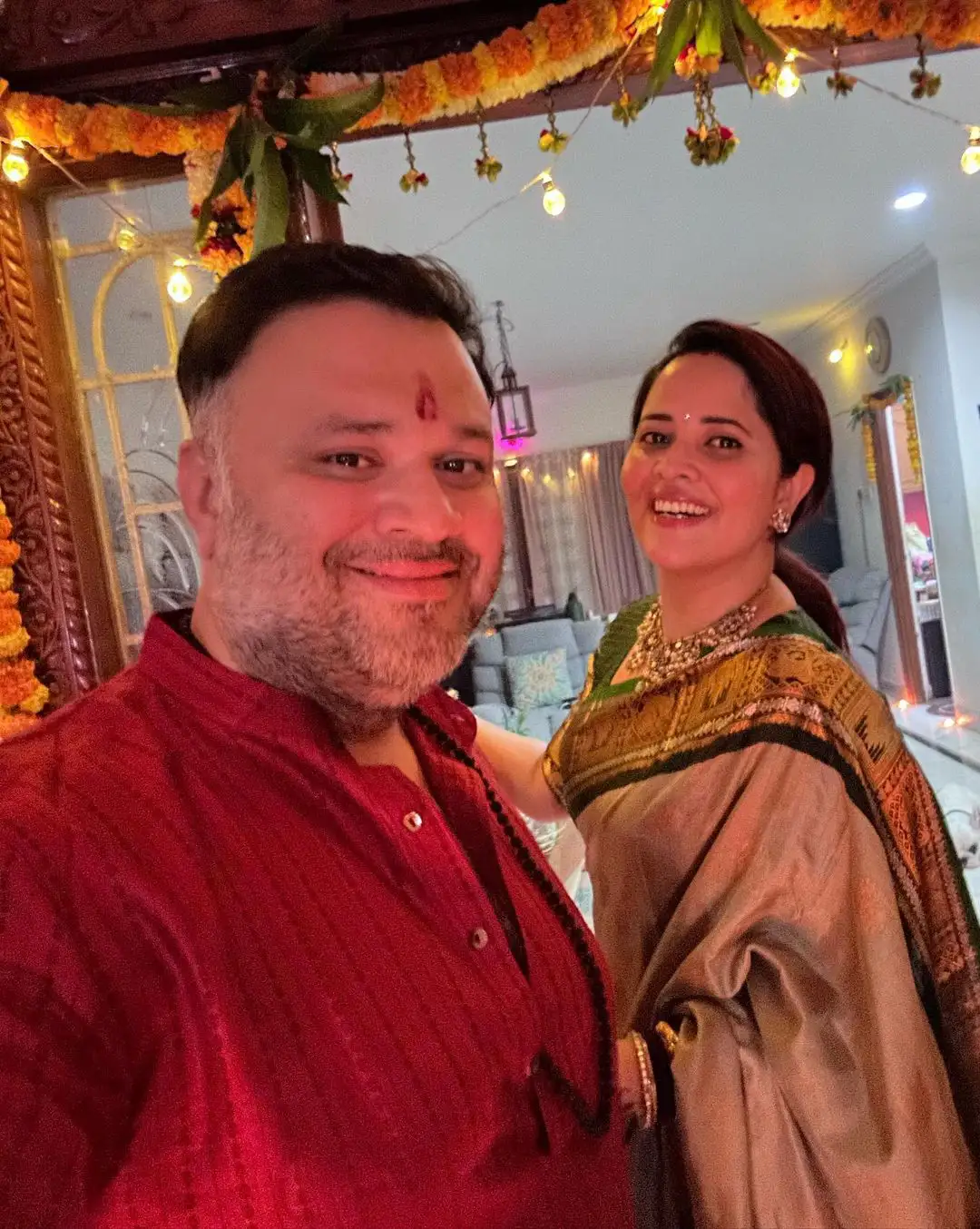 Anasuya Bharadwaj Diwali Celebrations with Family